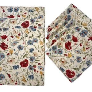 VTG Lauren Ralph Lauren Placemat and Napkins (4) Set Georgia Gardens Red Poppies